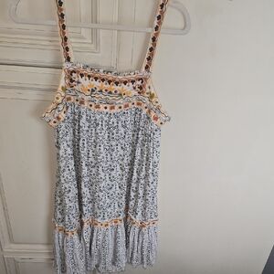 Free People Embroidered Dress with Yellow and Black Accents